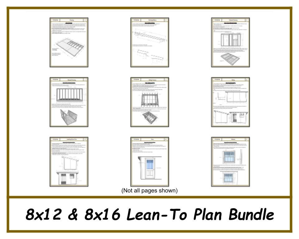 Lean-To Shed Plan Bundle 8x12 & 8x16 | TriCityShedPlans