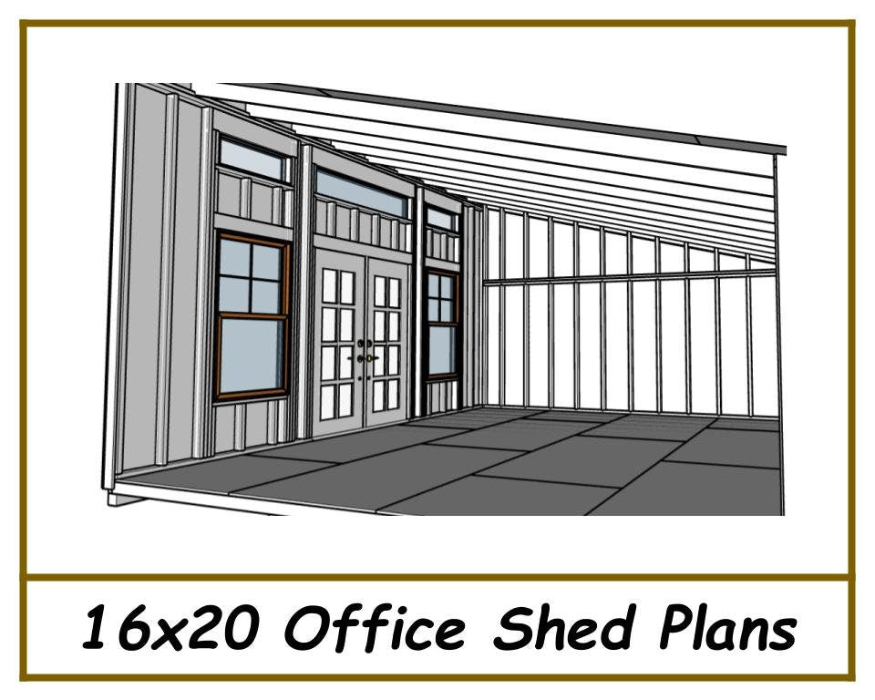 16x20 Office Shed Plans-TriCityShedPlans
