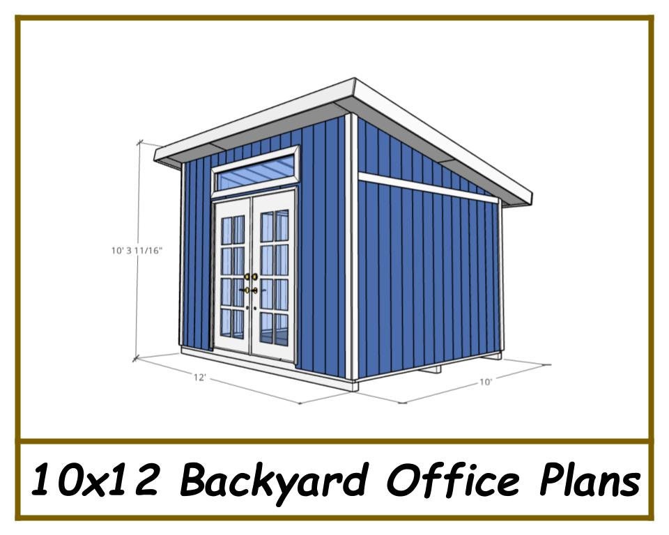 10x12 Backyard Office Plans-TriCityShedPlans