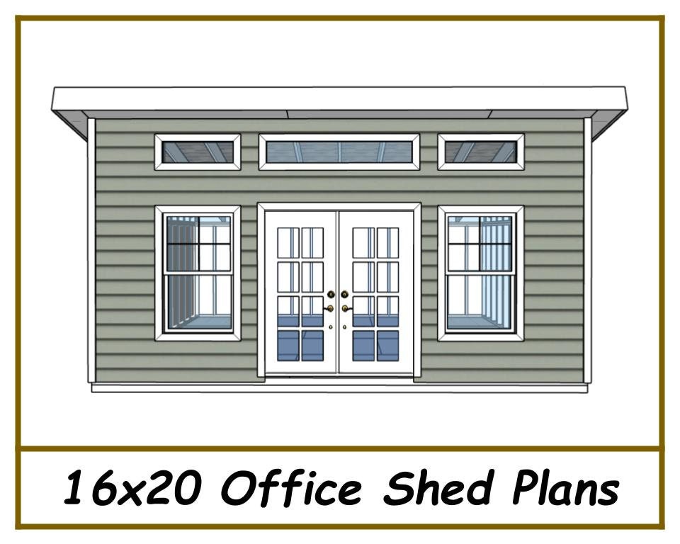 16x20 Office Shed Plans-TriCityShedPlans