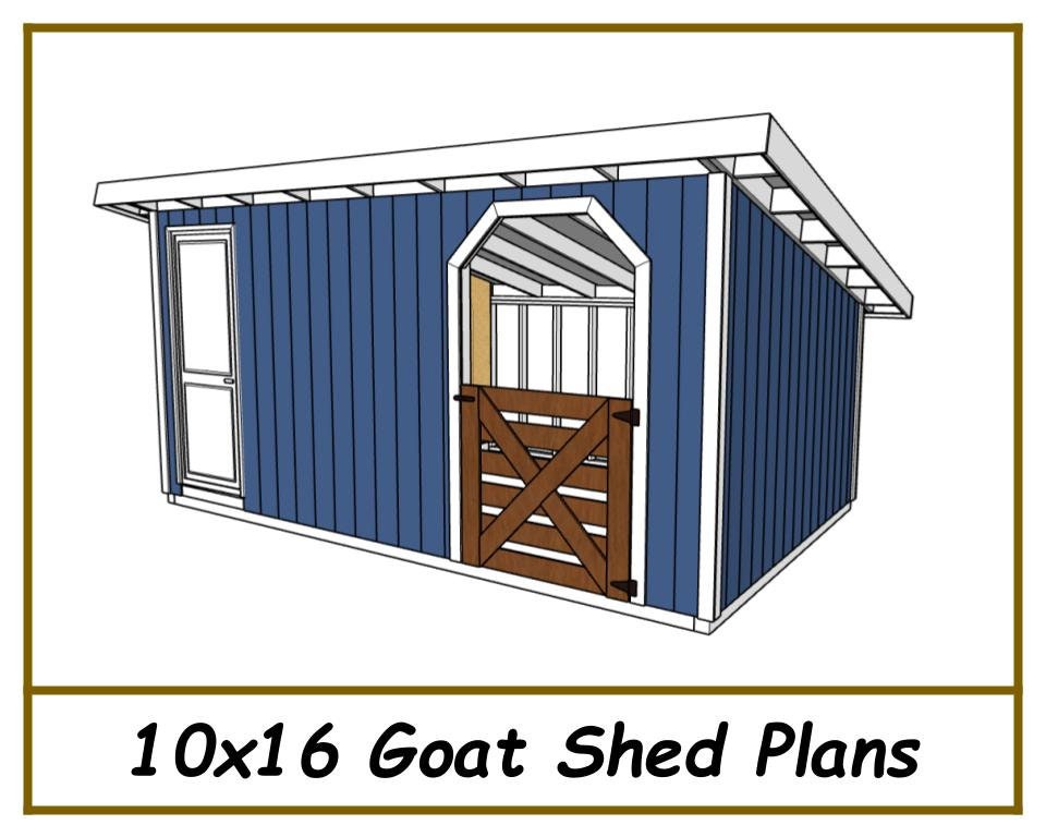 10x16 Goat Shed Plans-TriCityShedPlans