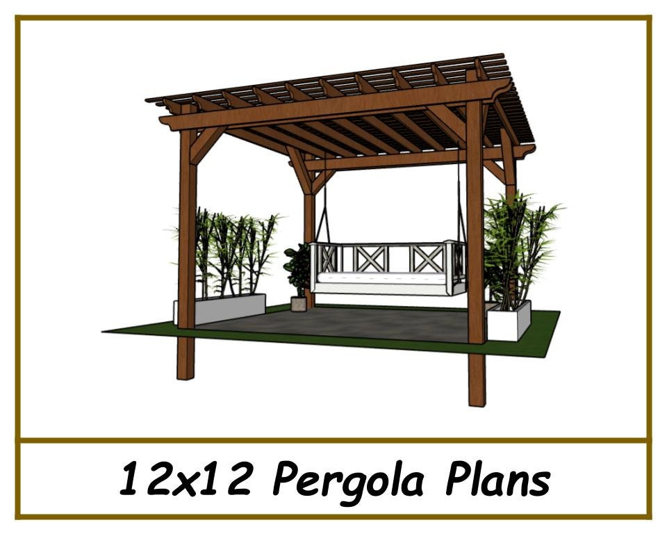 12x12 Pergola Plans-TriCityShedPlans