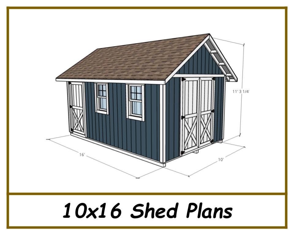 10x16 Storage Shed Plans-TriCityShedPlans